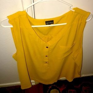 Mustard sleeveless top, 2X